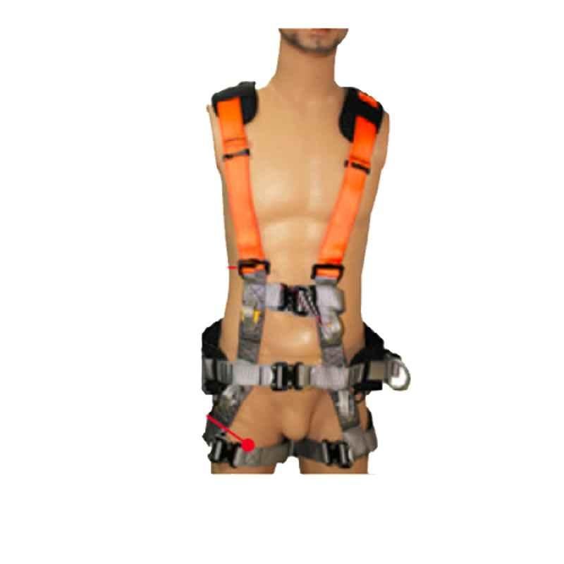 Safemax Orange & Grey Polyester 23kN Full Body Harness, SE65