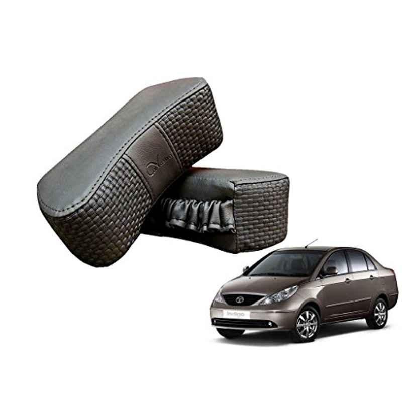 Kozdiko 2 Pcs Memory Foam Grey Luxurious Neck Rest Cushion Pillow Set for Tata Indigo