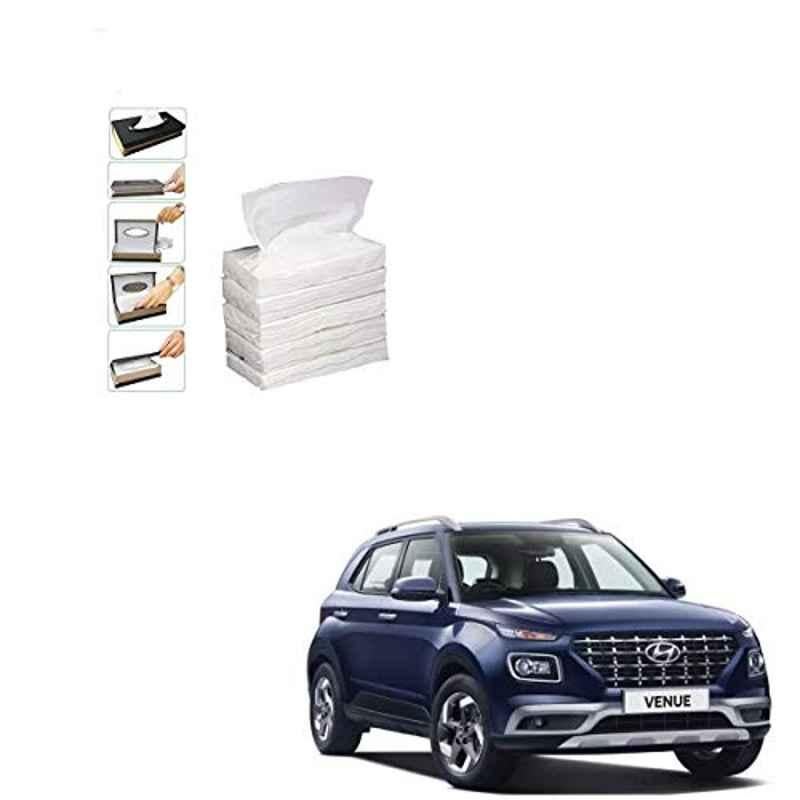 Kozdiko 100 Pulls Dispenser Box Refiller Tissue Paper with 200 Sheets for Hyundai Venue 2019 (Pack of 5)