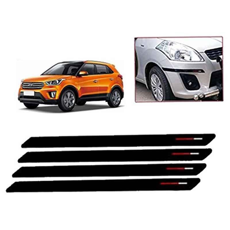 Kozdiko 4 Pcs Black & Red Bumper Protector Set for Hyundai Creta
