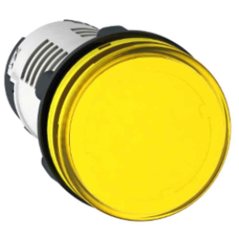 Schneider Harmony 110-120 VAC Plastic Yellow Integral LED Monolithic Pilot Light, XB7EV05GP