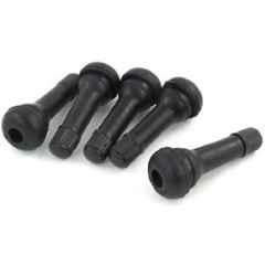 Car Vehicle Black Plastic Cap Rubber Tire Tyre Valve Stem Set 5 Pcs