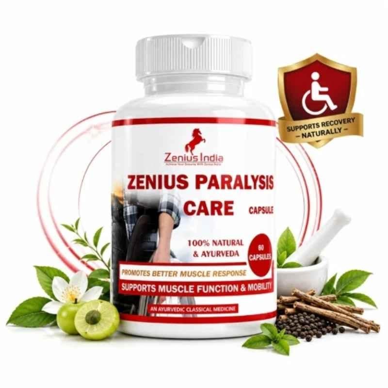 Zenius India 60 Pcs Paralysis Care Capsule with Jamun, Sounth, Pipal, Kali Mirch & Ashwagandha for Nerve Health, Improves Muscle Strength & Enhances Mobility