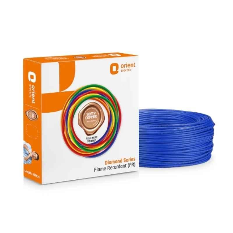 Orient Diamond 2.5 Sqmm Blue PVC Insulated Copper Conductor Flame Retardant Wire, 711FRC5BL0250D, Size: 90 m