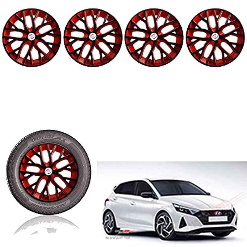 Auto Pearl 14 inch ABS Black & Red Car Hub Cap Wheel Cover for i20 2020