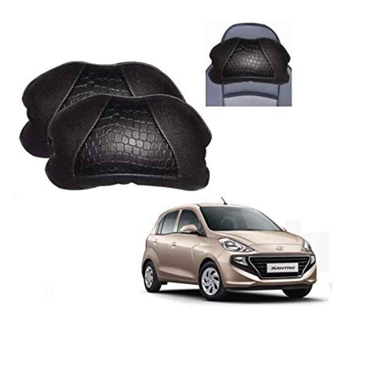 Kozdiko 2 Pcs Black Neck Rest Cushion Pillow Set for Hyundai Santro 2018