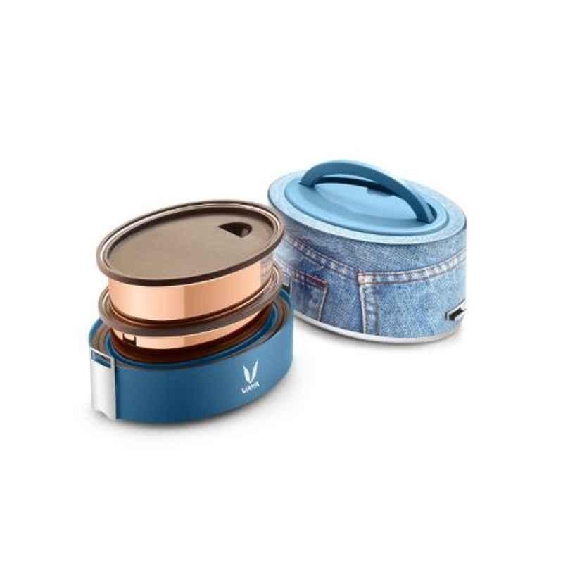 Vaya Tyffyn Denim 600ml Stainless Steel Lunch Box