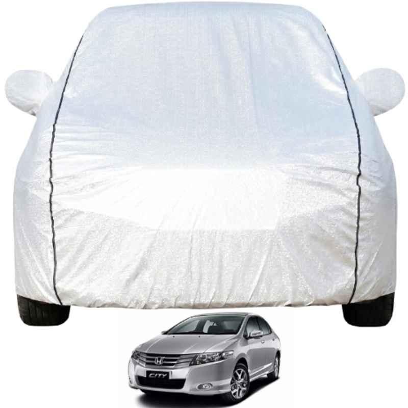 Allextreme Polyester Silver Car Cover with Mirror Pocket for Honda Honda City 2023 & 2026 Models, PV-TT015
