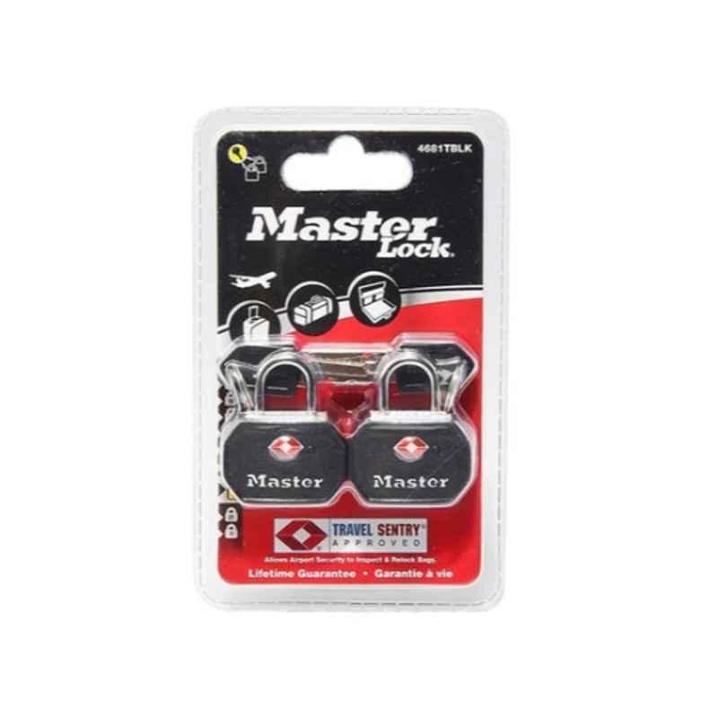 Master Lock 32mm Black Wide Solid Metal Padlock, ACE289565