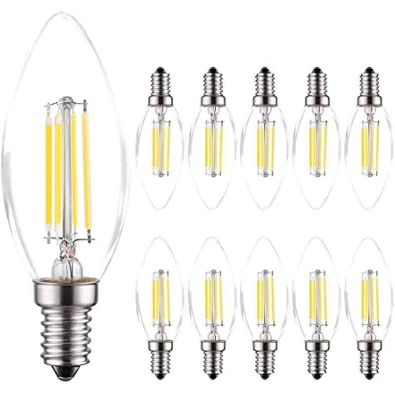 Abbasali 40W 2700K 800lm E14 Warm White LED  Filament Candle Bulb (Pack of 10)
