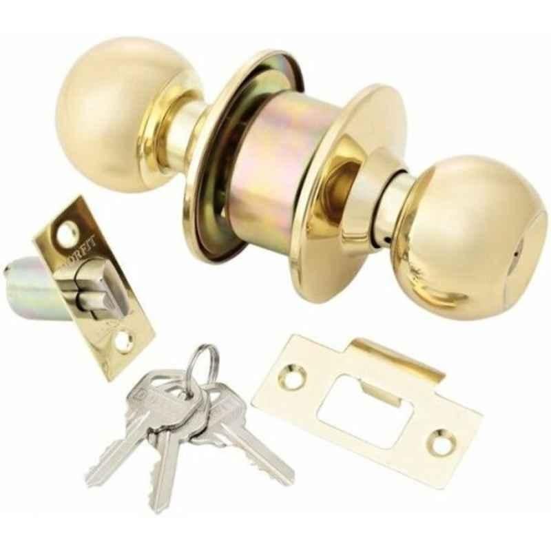 Dorfit 60mm Brass Polished Gold Entrance Knob Set, 3871PBMLET