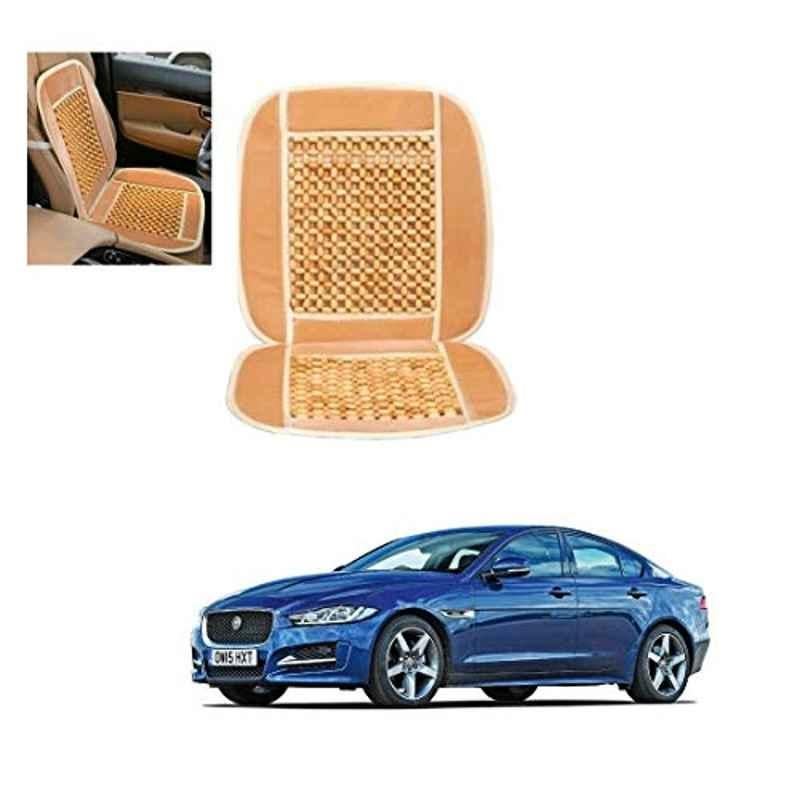 Kozdiko Wooden Bead Seat with Beige Velvet Border for Jaguar XE