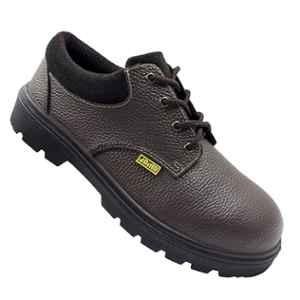 JAMA Leather PU Steel Toe Brown Safety Shoes, 82549-JS139SD-08, Size: 8