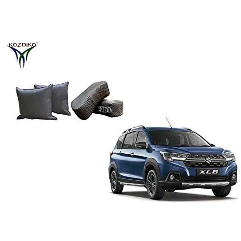 Kozdiko One Pair Grey Neck Rest & One Pair Cushion Combo for Maruti Suzuki XL6