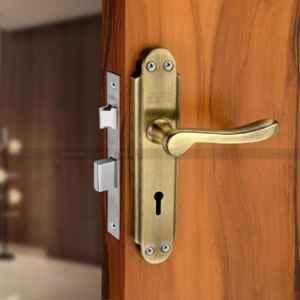 Duke 8 inch 25-40mm Brass Mortise Lock Set with 3 Keys & Brass Bolt, 309+2003BAKY