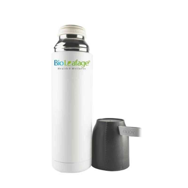 Bio Leafage 500ml White Stainless Steel Flask Water Bottle, BLWBW001-500ML