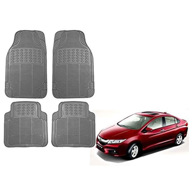 Kozdiko 4 Pcs Grey Rubber Car Mat Set for Honda City