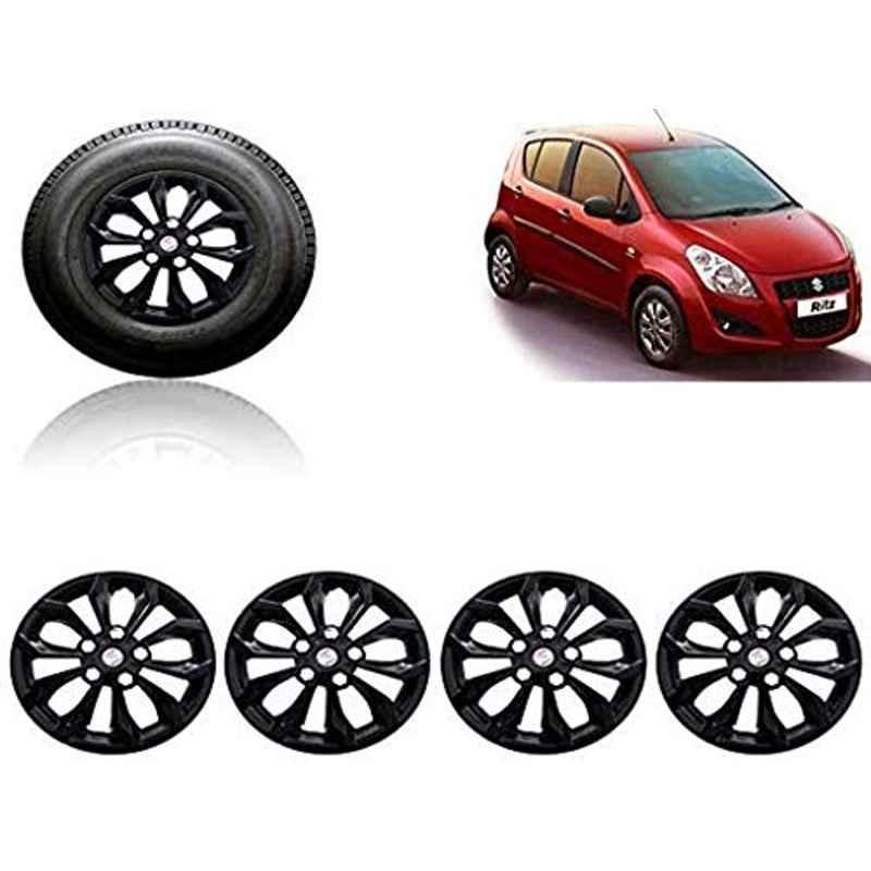 Auto Pearl 4 Pcs 14 inch ABS Black Car Wheel Cover Set for Maruti Suzuki Ritz t 2