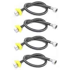 Senkiddpro 24 inch Stainless Steel Black Connection Pipe (Pack of 4)