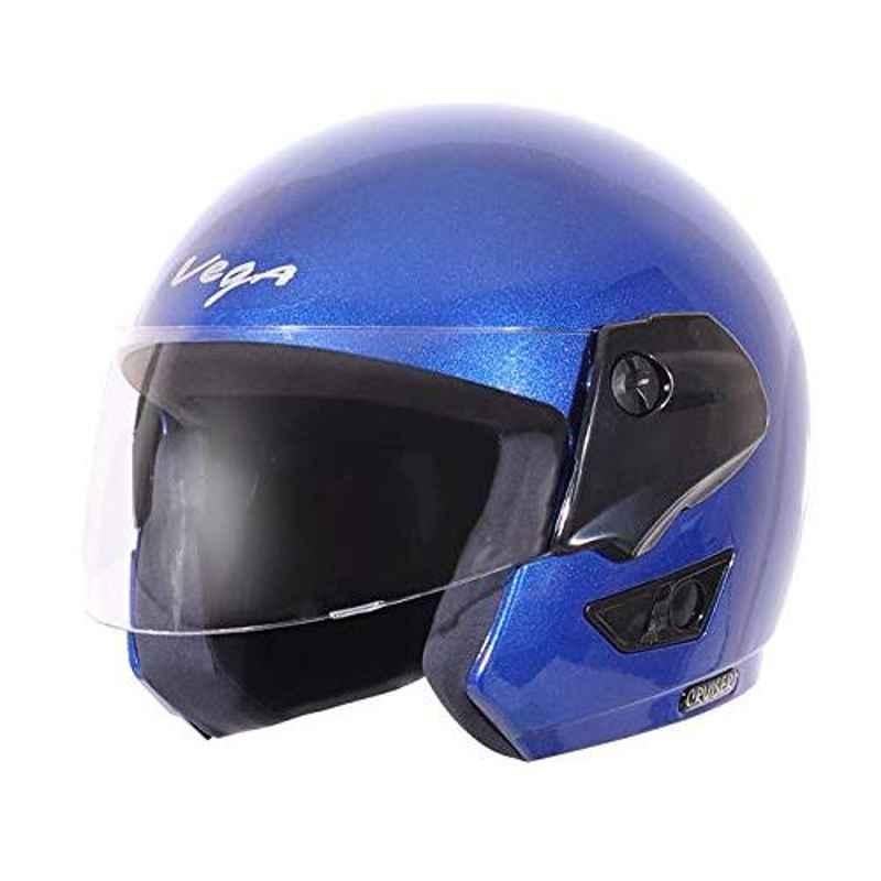 Vega Cruiser Medium Size Blue Cruiser Open Face Helmet