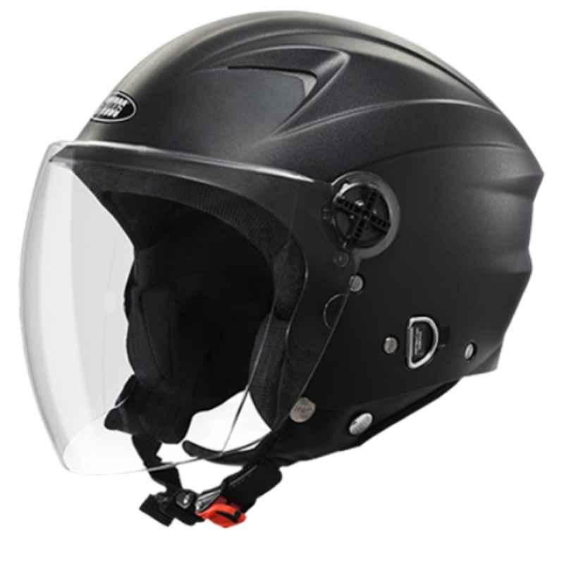 Studds Ray Black Open Face Motorcycle Helmet, Size: L