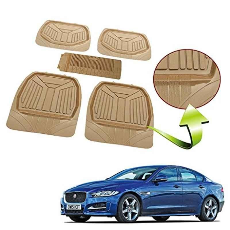 Kozdiko 5 Pcs Rubber Beige 3G Rubber Mat Set for Mahindra Bolero XL