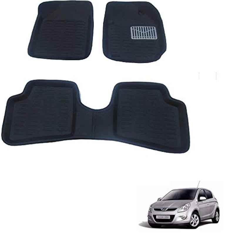 Kozdiko 3 Pcs Black Car Foot Mat Set for Hyundai Old i20