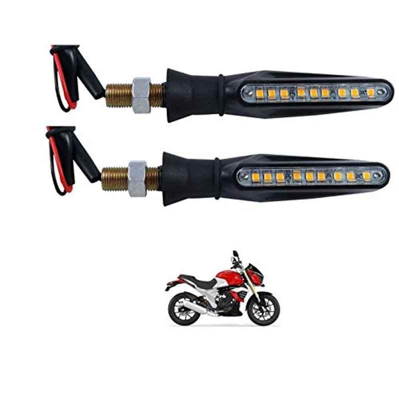 Kozdiko 4 Pcs Plastic Front & Rear Side Sleek Yellow Bike Indicator Set for Mahindra Mojo