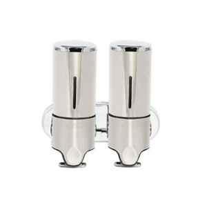 Bharat Photon 2x500ml Wall Mounted Stainless Steel Romantic & Staid Manual Dispenser, BP-MSA-142
