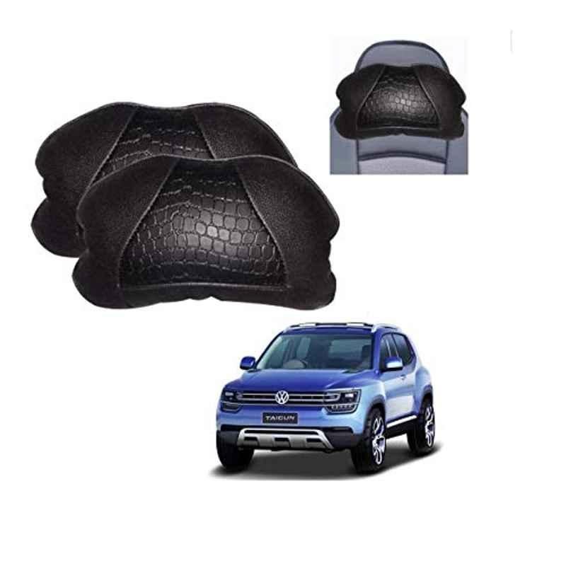 Kozdiko 2 Pcs Black Neck Rest Cushion Pillow Set for Volkswagen Tiguan