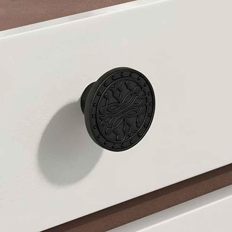 Plantex Knobs for Drawer/Round Drawer Knobs/Knobs for Cabinets/Pull-Push Knobs for Kitchen/Bedroom Drawer DTK-301, Black