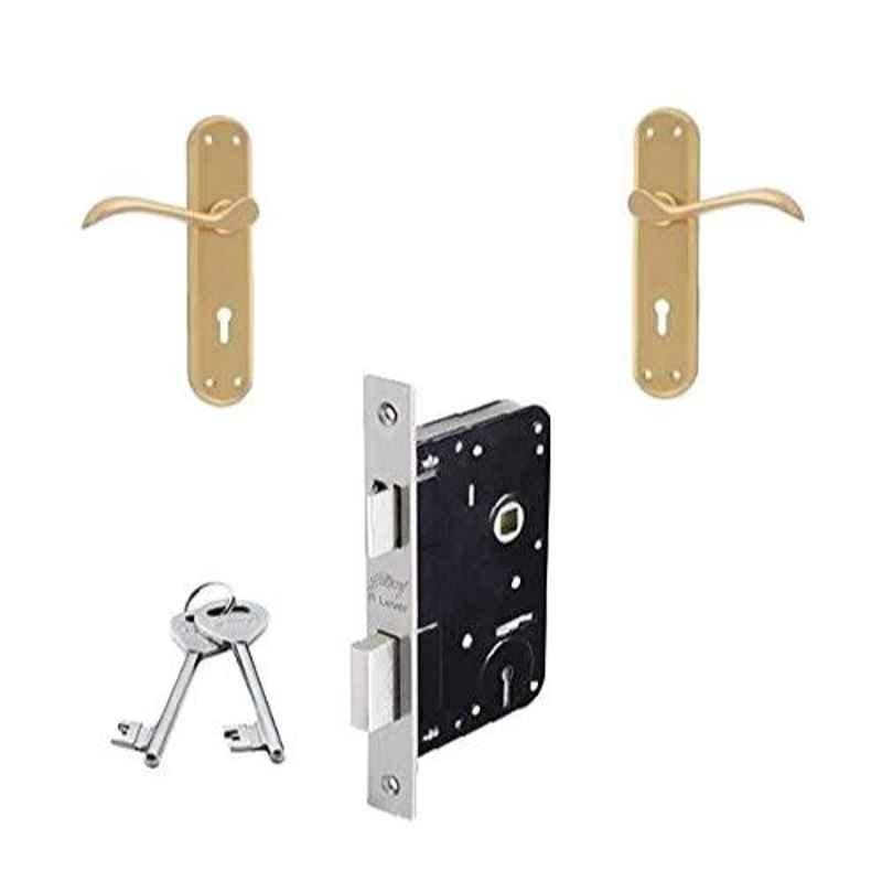 Godrej Venus 6 Lever Brass Handle with Lock Set, 7297