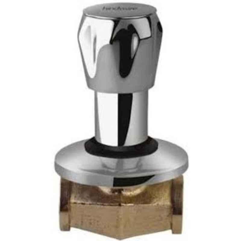 Hindware Classik Chrome Brass 20mm Concealed Stop Cock with Adjustable Wall Flange, F200008