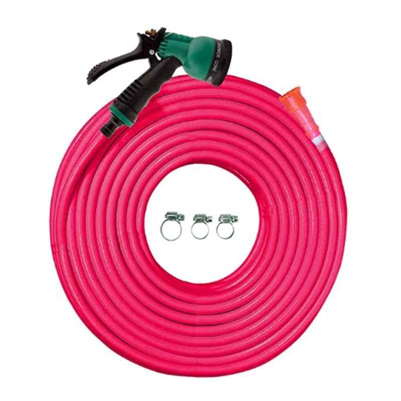 Buy Cinagro 30m Rubber Pink Foam Hose Pipe with Nozzle Sprayer, Tap Adapter  & 3 Clamps, CNG365 Online At Price ₹1311