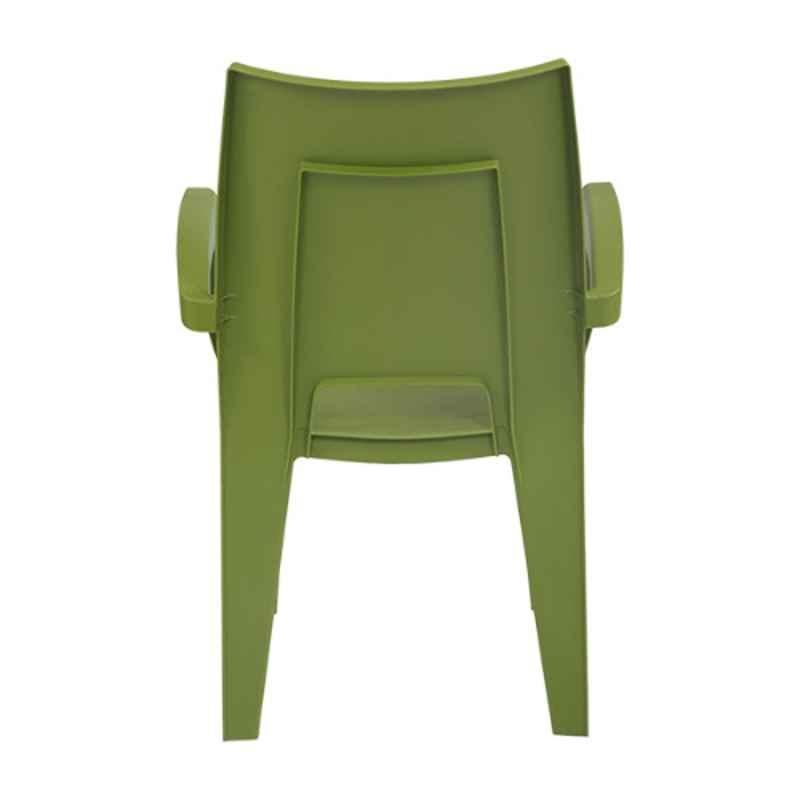 Supreme Villa 120kg Plastic Mehandi Green Premium Contemporary Chair with Arm