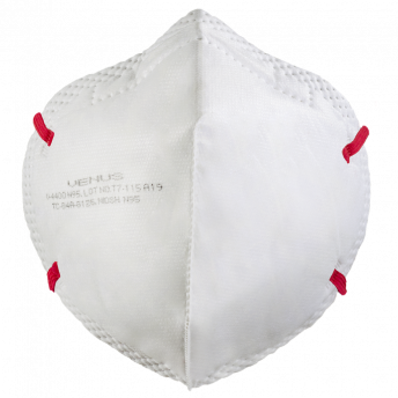 Venus 14174 White V4400 N95 Flat Fold C Style Respiratory Mask (Pack of 10)