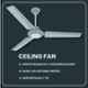 Urja Lite 70W Aluminium Golden Brown Ceiling Fan, Sweep: 1200mm with EGK Extension Cord