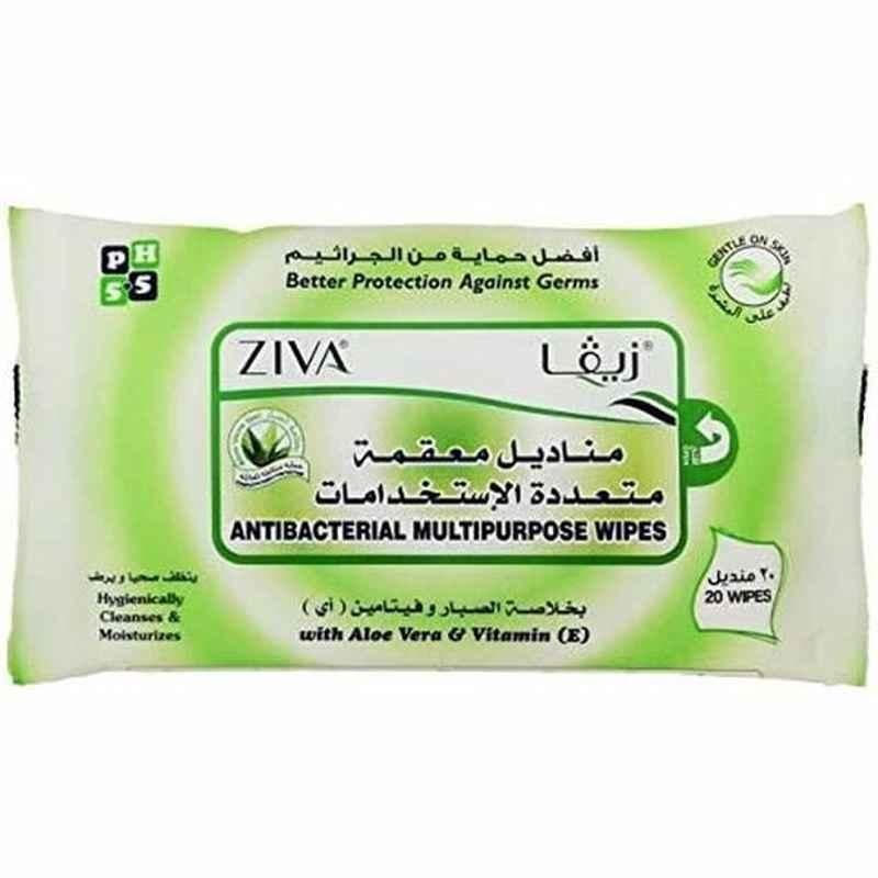 Ziva Antibacterial Multipurpose Wipes, 10 Pcs/Pack
