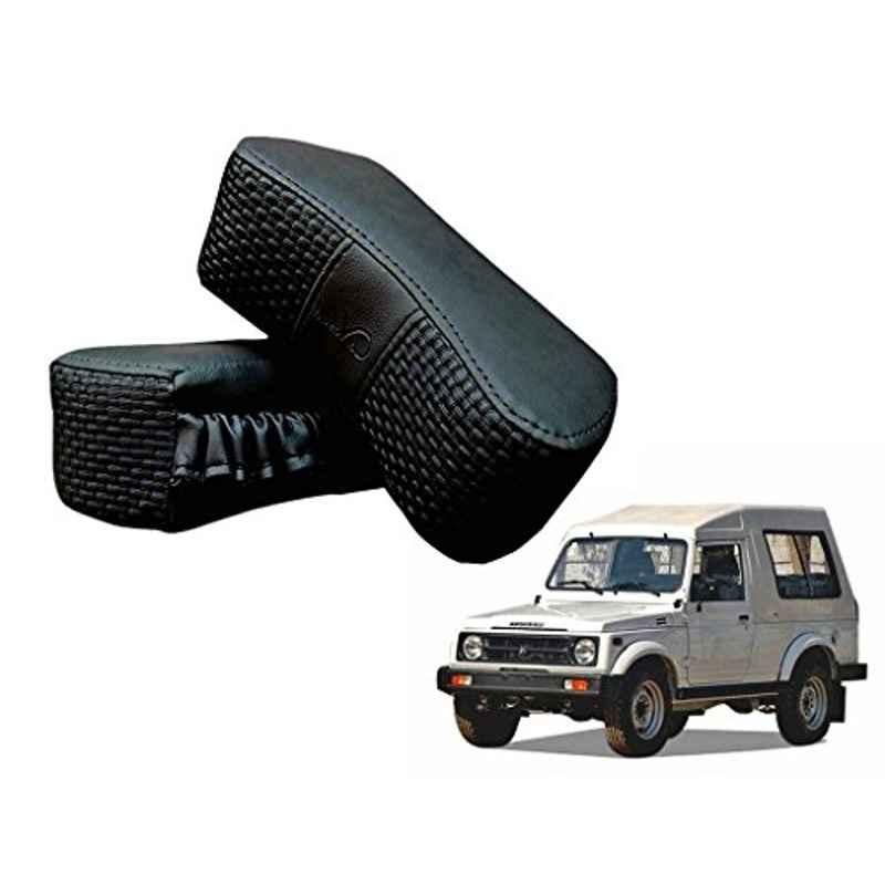 Kozdiko 2 Pcs Memory Foam Black Luxurious Neck Rest Set for Maruti Gypsy, koz_17270