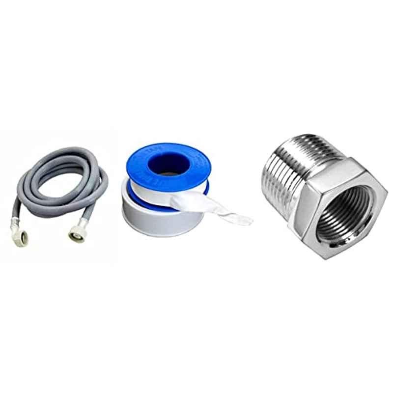 Abbasali 2m Washing Machine Inlet Pipe With Teflon And Reducer For Angle Valve