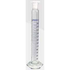 ABGIL 250ml Borosilicate Glass Hexagonal Base Cylinder Graduated Single Metric Scale with Pour Out & Stopper, ABG1221