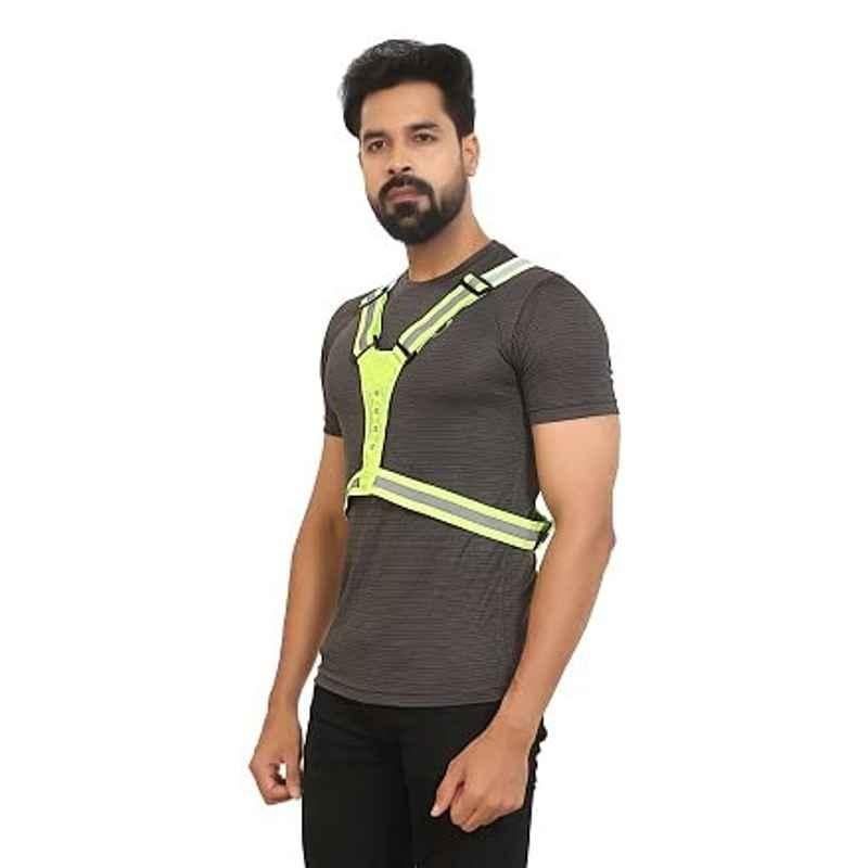 Buy ReflectoSafe Elastic High Visibility LED Protective Green Reflective  Safety Vest Belt Online At Price ₹499