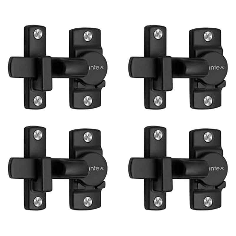 Plantex Zinc Black Door Latch Lock for Main Door, DTK-250 (Pack of 4)