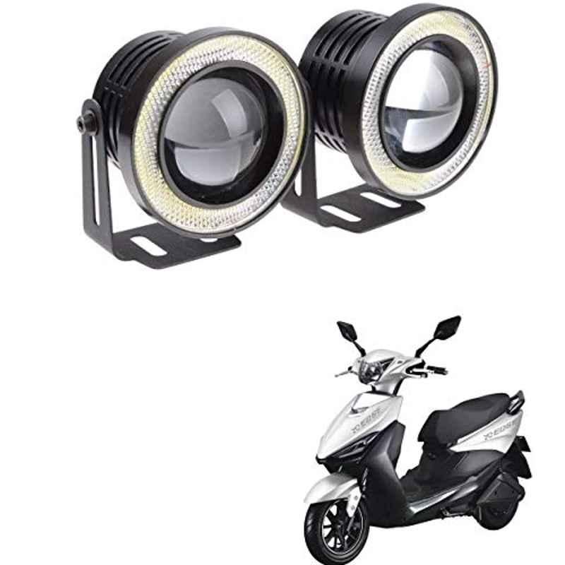 Kozdiko 2 Pcs 15W 3.5 inch High Power White LED Projector COB Fog Light Set with White Angel Eye Ring for Indus Yo Edge, koz_88482