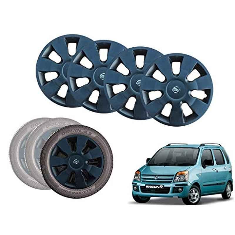 Auto Pearl 13 inch ABS Black Car Hubcap Wheel Cover with Retention Ring Set for Wagon R 20062010