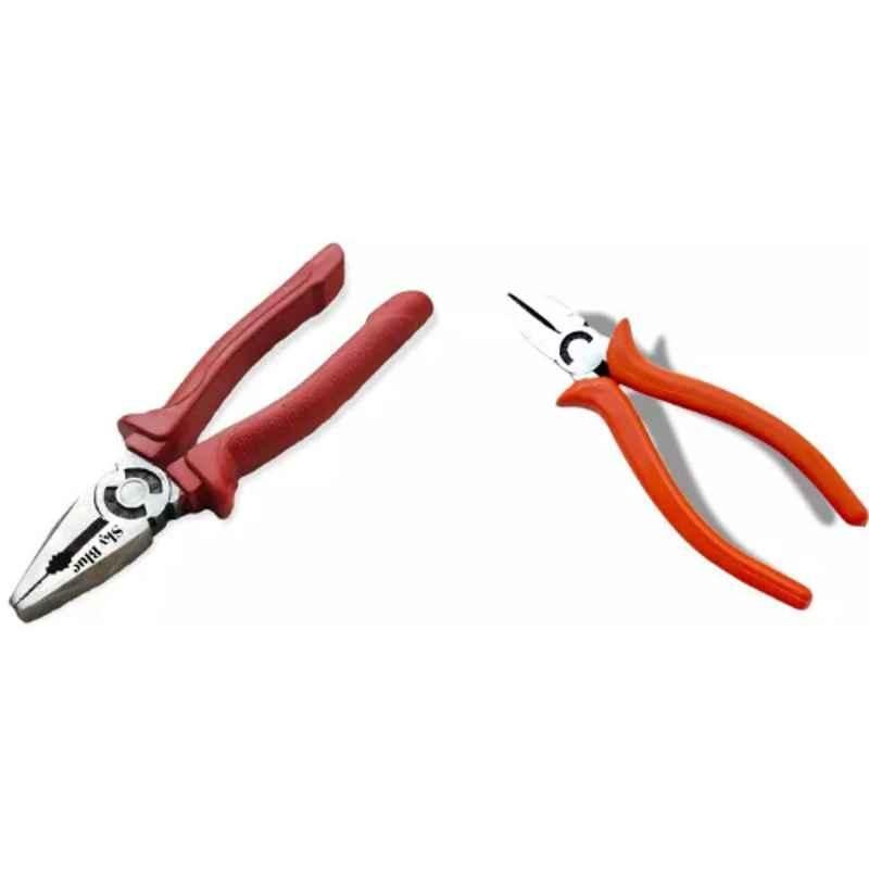 Sky Blue 2 Pcs 7.8 inch Lineman Plier Combo, SBE_PLIER_COMBO_MOD_00424
