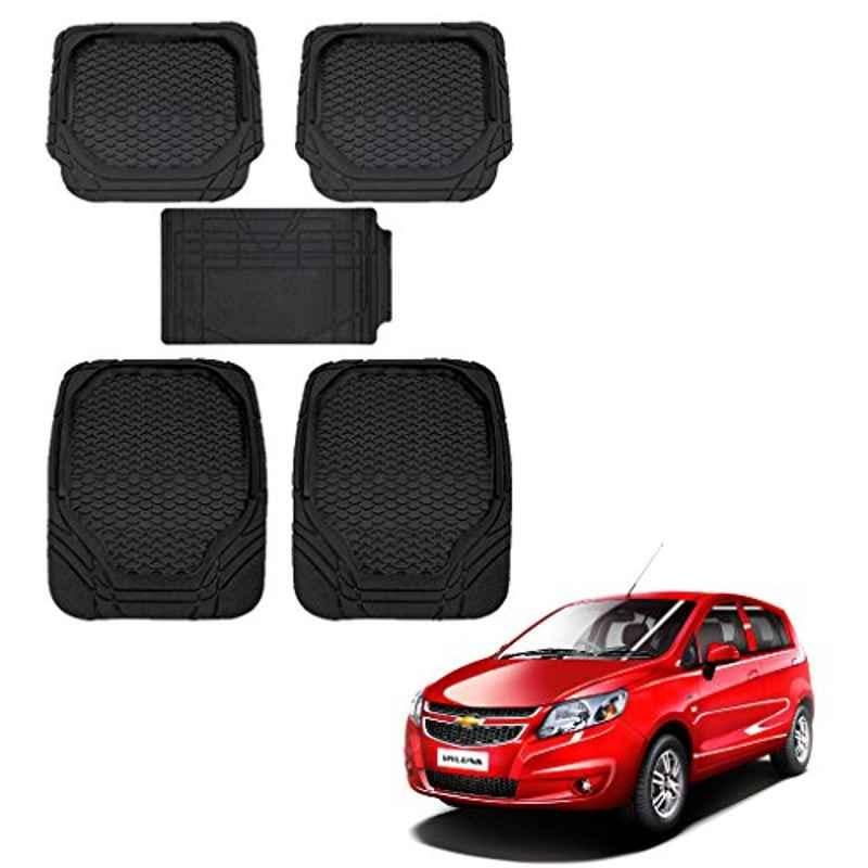Kozdiko 8855TW 5 Pcs Rubber Black Rubber Car Mat Set for Chevrolet Sail UVA
