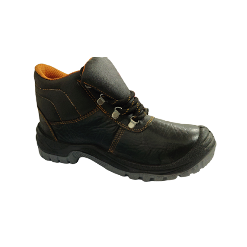 Hi-Safe ASG-34 Leather Steel Toe Black Safety Shoes, Size: 8