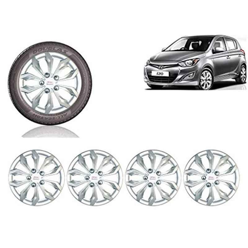 Auto Pearl 4 Pcs 14 inch ABS Silver Car Wheel Cover Set for Hyundai i20 Type2