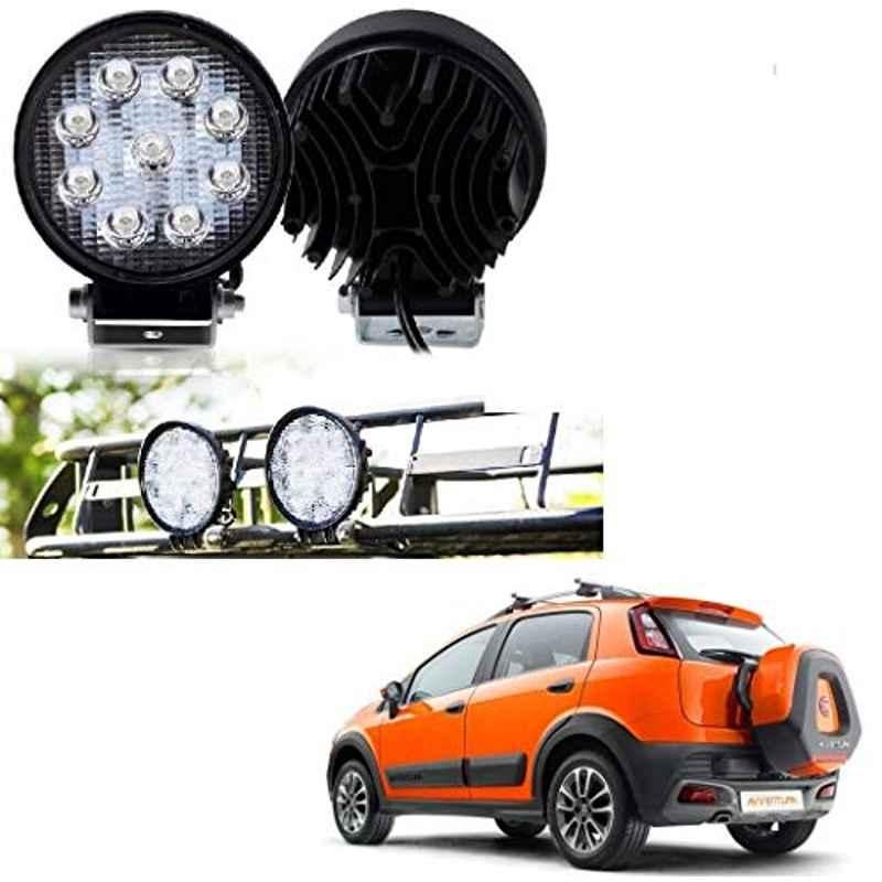 Kozdiko 2 Pcs 27W 4 inch 9 LED Waterproof Round White Fog Light Set with Mounting Brackets for Fiat Avventura, kozd_19957